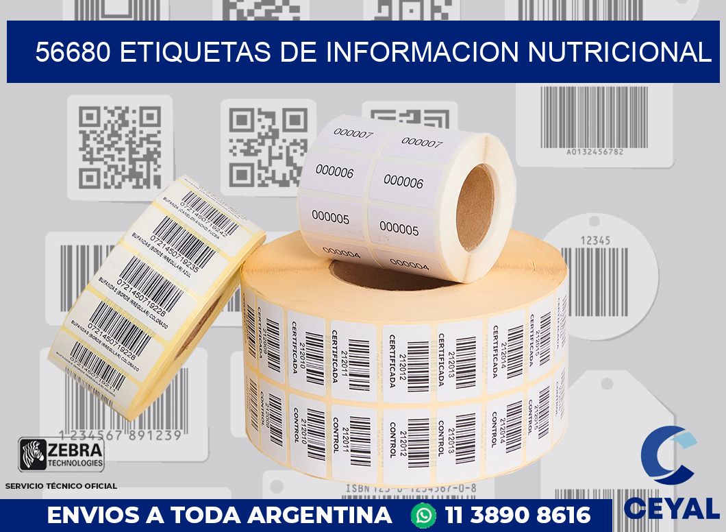 56680 ETIQUETAS DE INFORMACION NUTRICIONAL