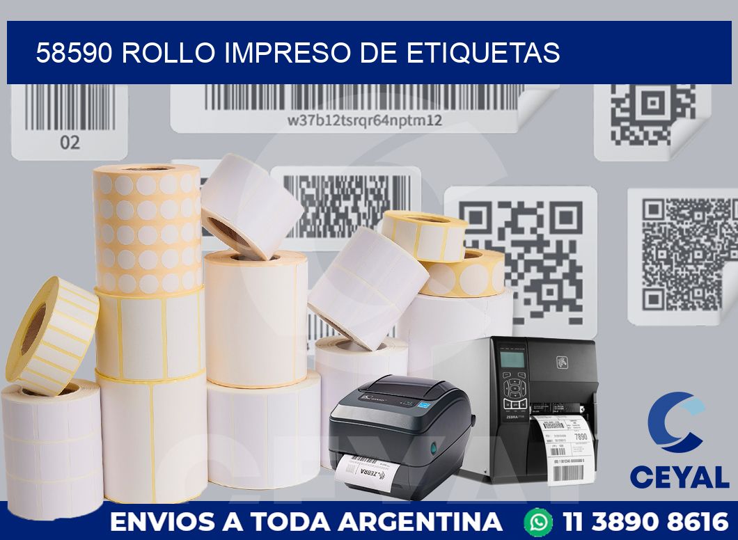 58590 ROLLO IMPRESO DE ETIQUETAS