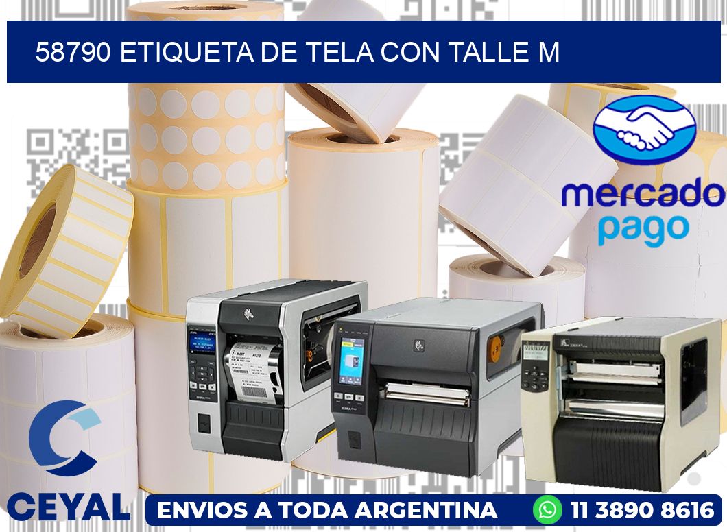 58790 ETIQUETA DE TELA CON TALLE M