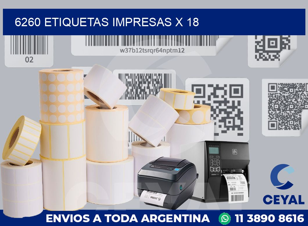 6260 Etiquetas impresas x 18