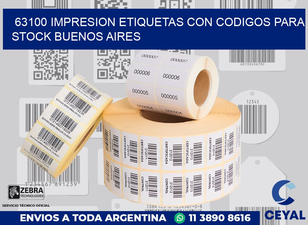63100 IMPRESION ETIQUETAS CON CODIGOS PARA STOCK BUENOS AIRES