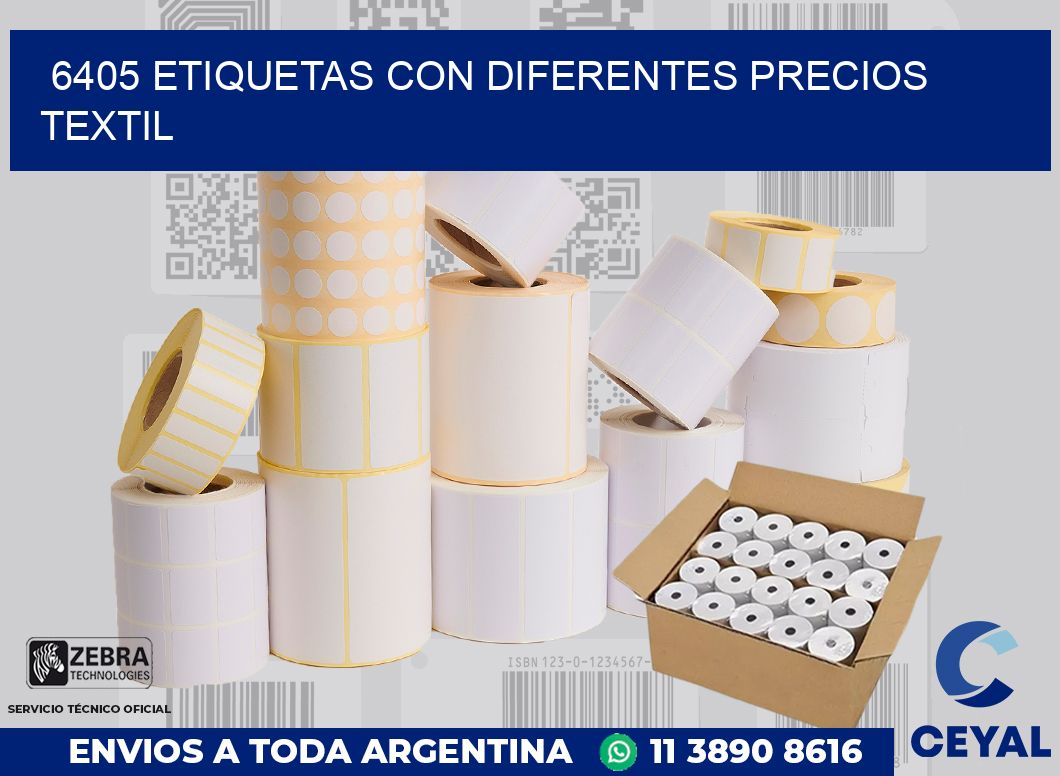 6405 ETIQUETAS CON DIFERENTES PRECIOS TEXTIL
