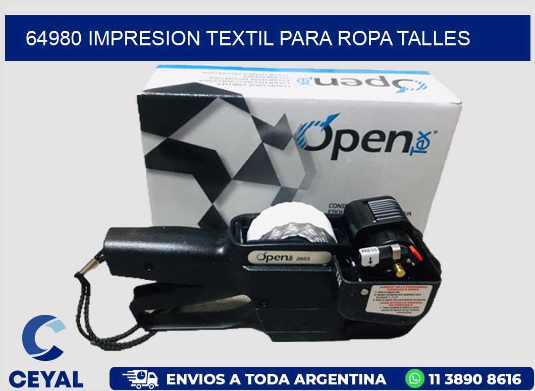 64980 IMPRESION TEXTIL PARA ROPA TALLES