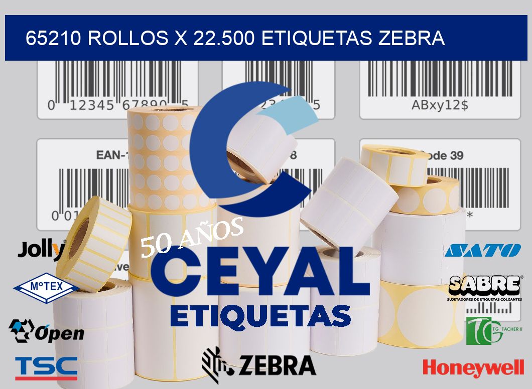 65210 Rollos x 22.500 etiquetas zebra