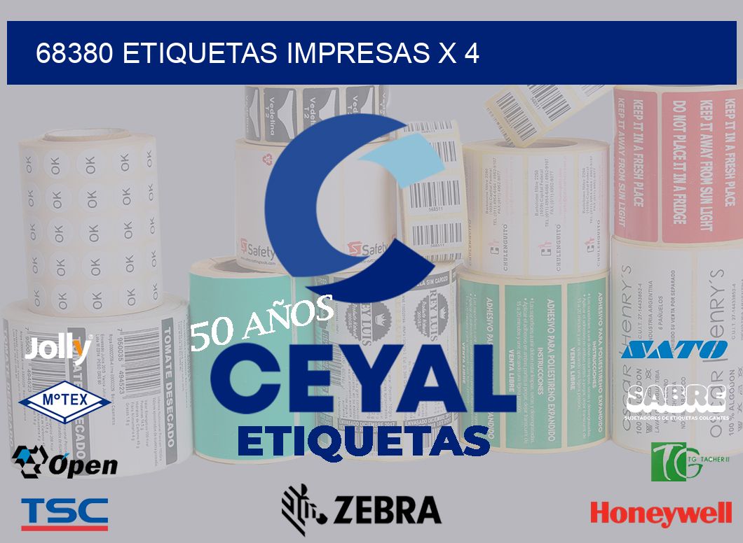 68380 Etiquetas impresas x 4