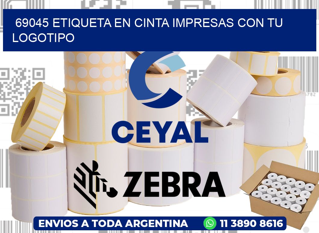 69045 ETIQUETA EN CINTA IMPRESAS CON TU LOGOTIPO