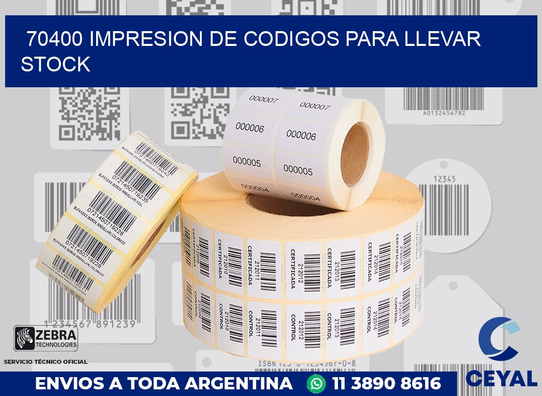 70400 IMPRESION DE CODIGOS PARA LLEVAR STOCK