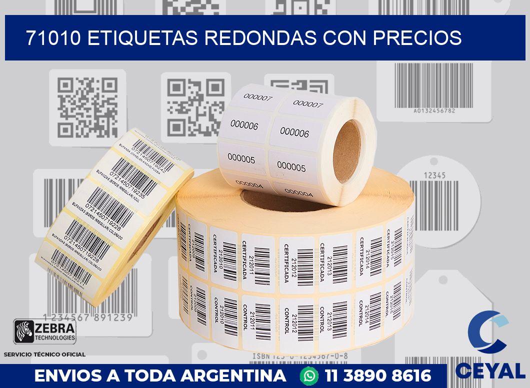 71010 ETIQUETAS REDONDAS CON PRECIOS