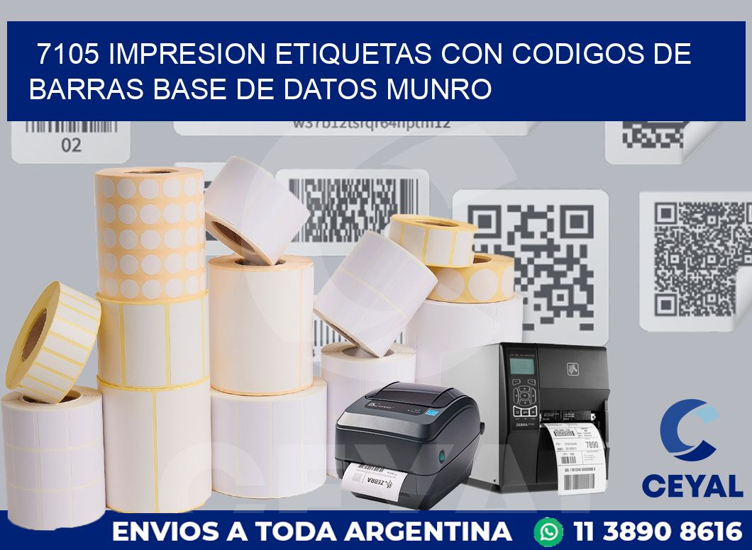 7105 IMPRESION ETIQUETAS CON CODIGOS DE BARRAS BASE DE DATOS MUNRO