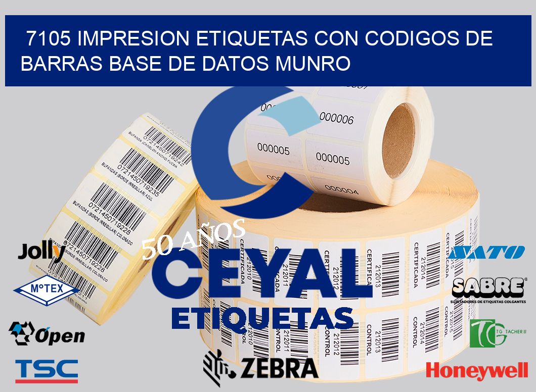 7105 IMPRESION ETIQUETAS CON CODIGOS DE BARRAS BASE DE DATOS MUNRO