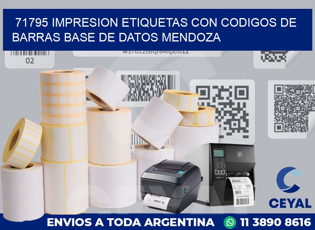 71795 IMPRESION ETIQUETAS CON CODIGOS DE BARRAS BASE DE DATOS MENDOZA