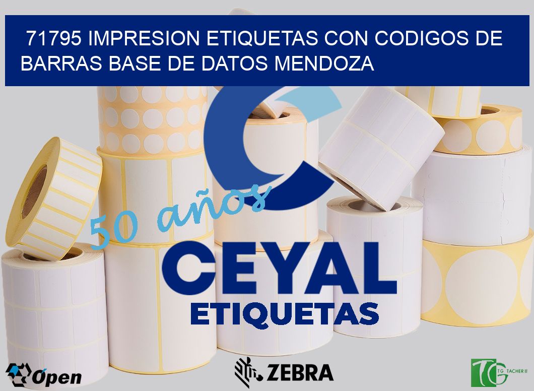 71795 IMPRESION ETIQUETAS CON CODIGOS DE BARRAS BASE DE DATOS MENDOZA