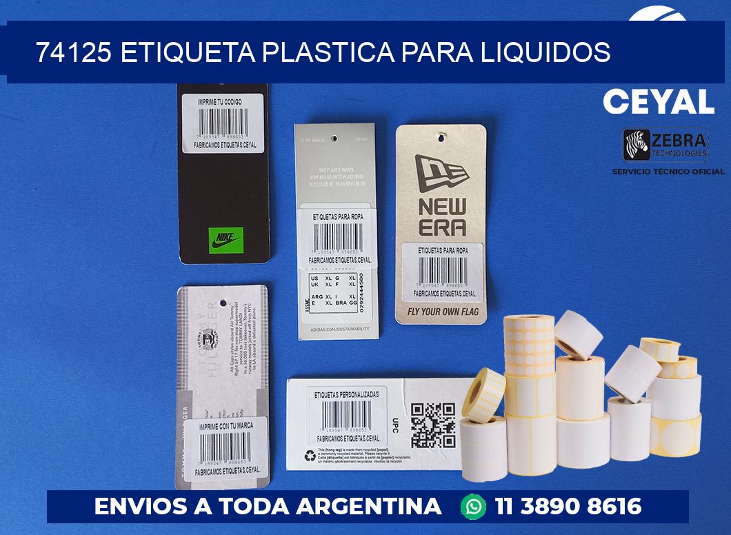 74125 ETIQUETA PLASTICA PARA LIQUIDOS
