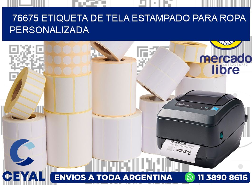 76675 ETIQUETA DE TELA ESTAMPADO PARA ROPA PERSONALIZADA