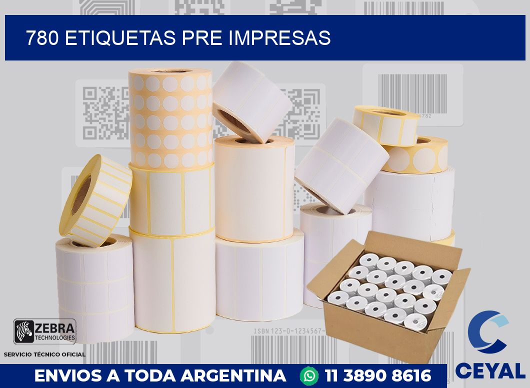 780 ETIQUETAS PRE IMPRESAS
