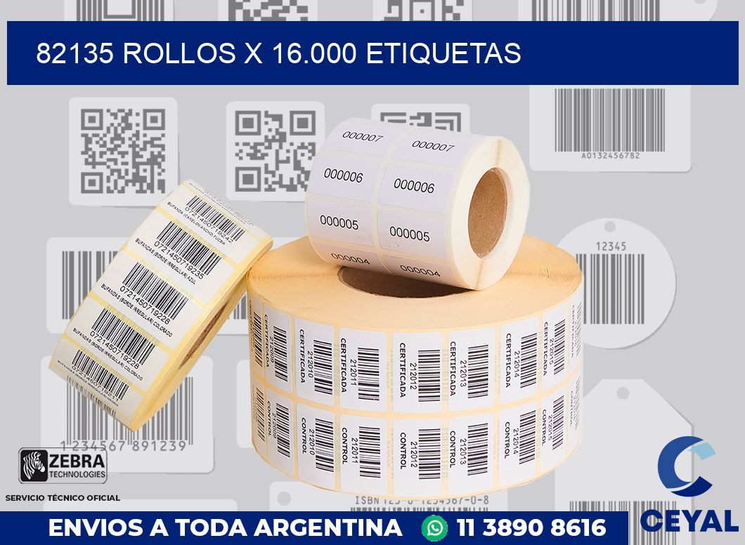 82135 Rollos x 16.000 etiquetas