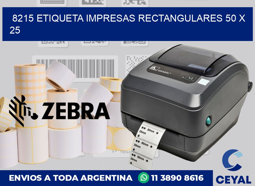 8215 ETIQUETA IMPRESAS RECTANGULARES 50 X 25