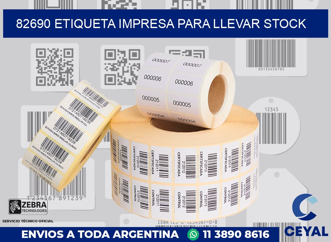 82690 ETIQUETA IMPRESA PARA LLEVAR STOCK