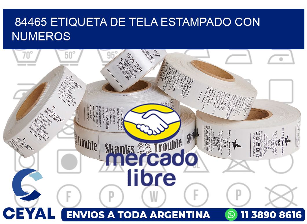 84465 ETIQUETA DE TELA ESTAMPADO CON NUMEROS