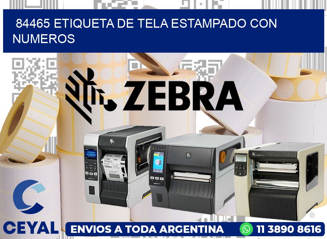 84465 ETIQUETA DE TELA ESTAMPADO CON NUMEROS