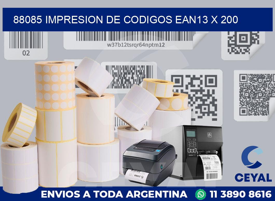 88085 impresion de codigos EAN13 x 200