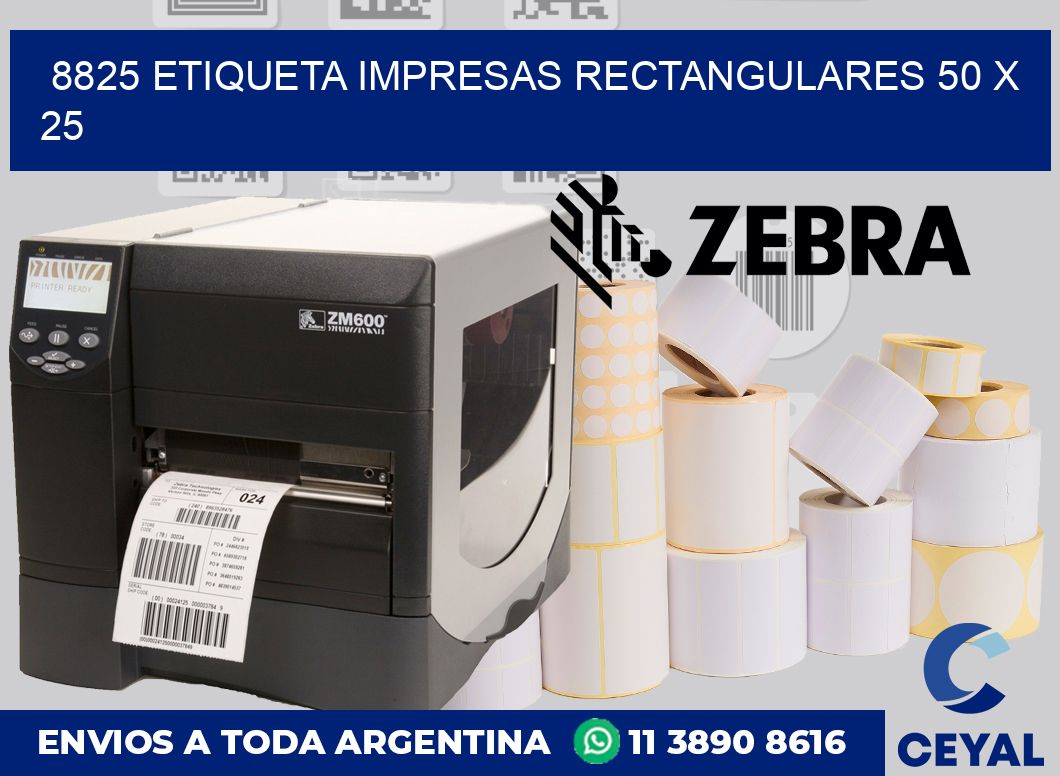 8825 ETIQUETA IMPRESAS RECTANGULARES 50 X 25