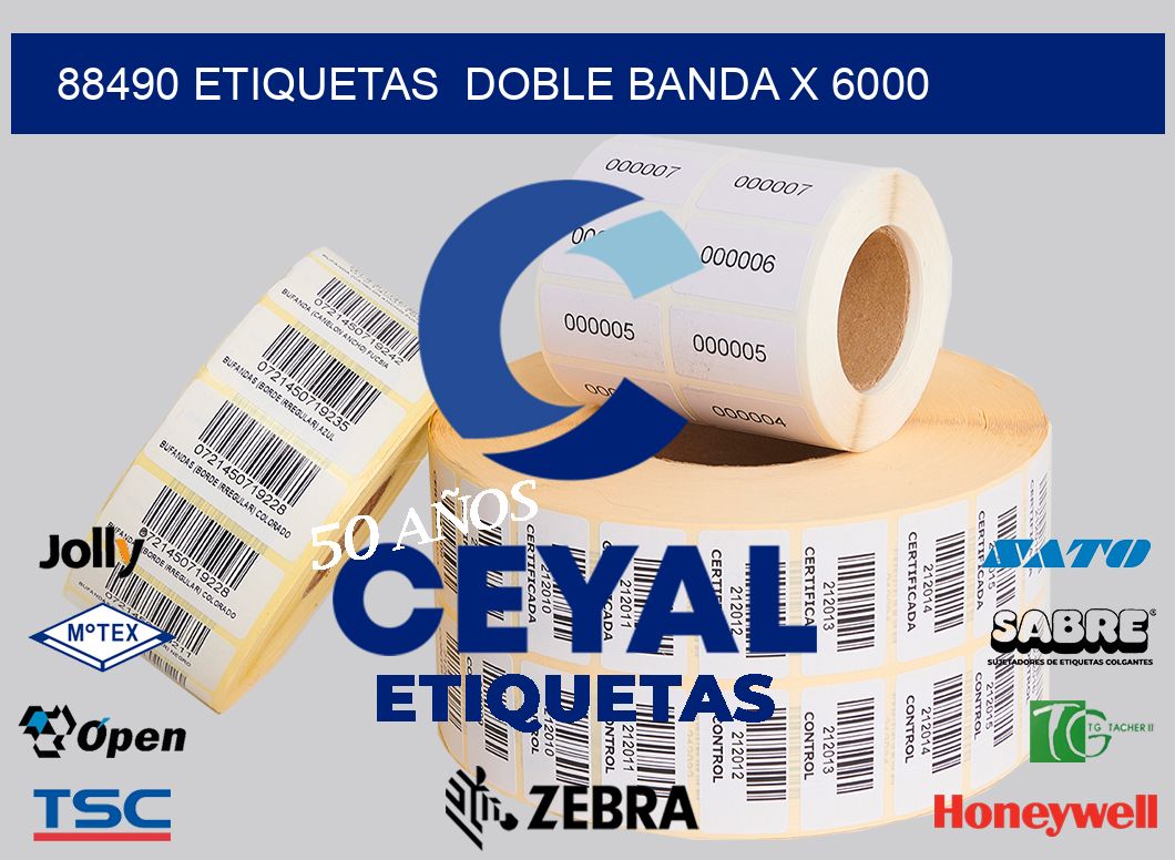 88490 etiquetas  doble banda x 6000
