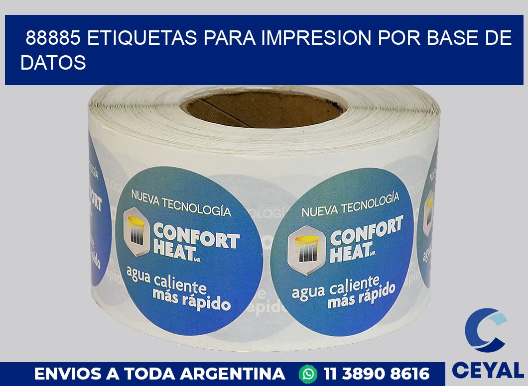 88885 ETIQUETAS PARA IMPRESION POR BASE DE DATOS