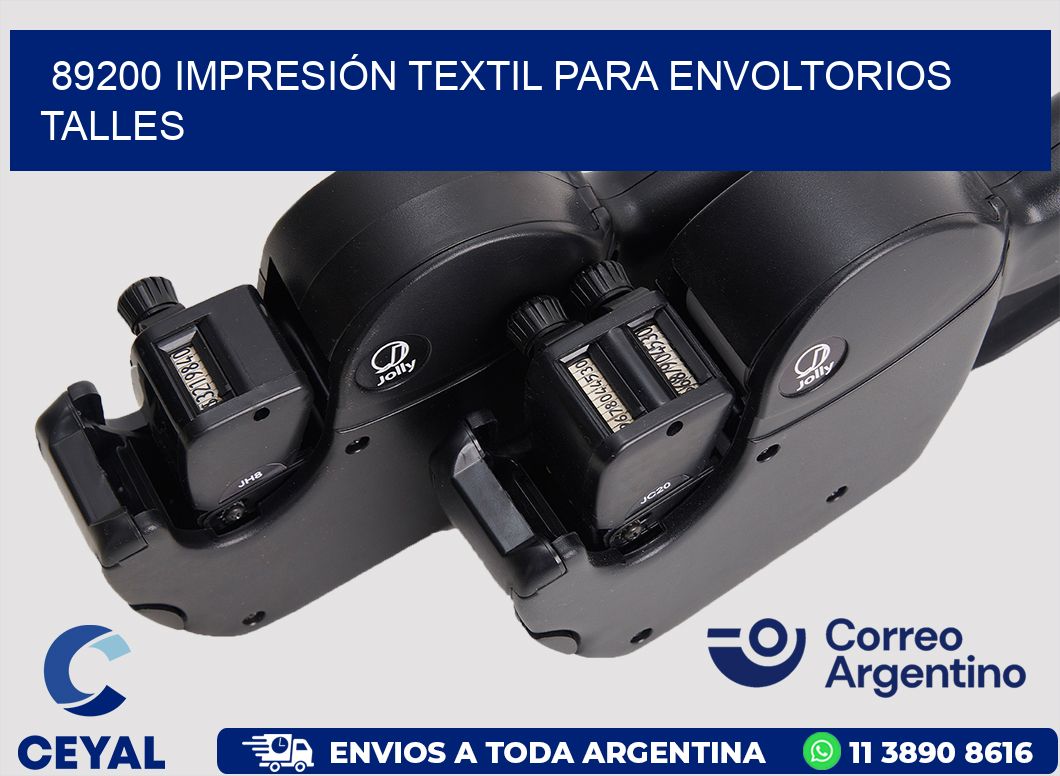89200 IMPRESIÓN TEXTIL PARA ENVOLTORIOS TALLES