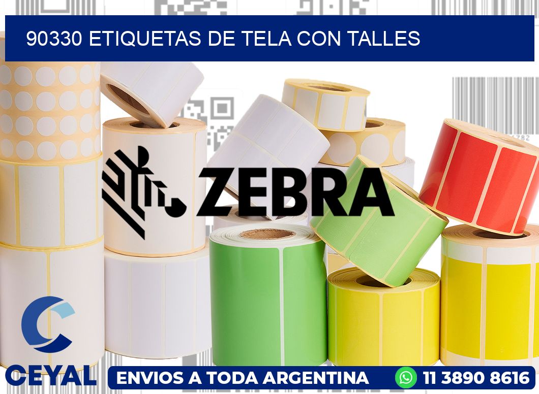90330 ETIQUETAS DE TELA CON TALLES