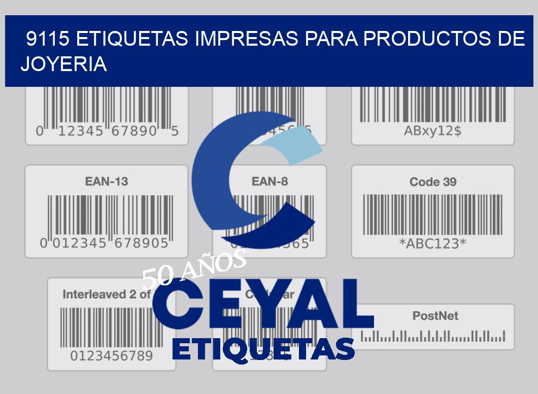 9115 ETIQUETAS IMPRESAS PARA PRODUCTOS DE JOYERIA
