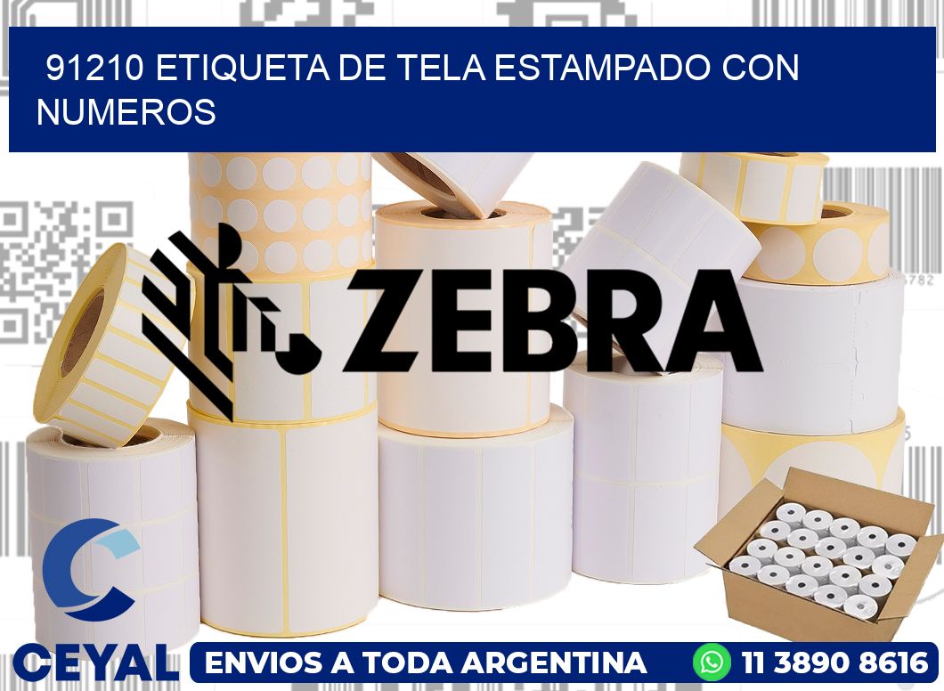 91210 ETIQUETA DE TELA ESTAMPADO CON NUMEROS
