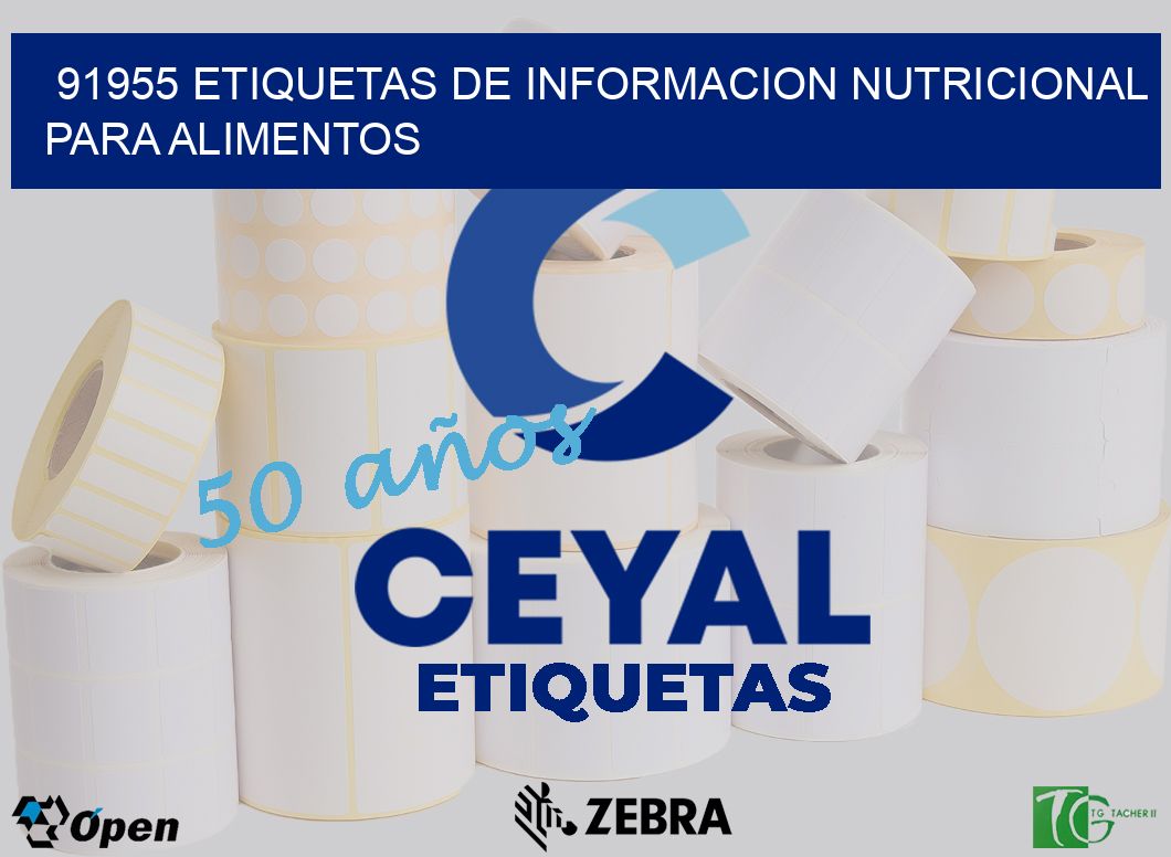 91955 ETIQUETAS DE INFORMACION NUTRICIONAL PARA ALIMENTOS
