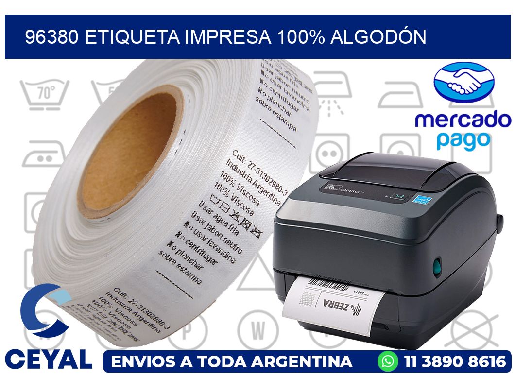 96380 ETIQUETA IMPRESA 100% ALGODÓN