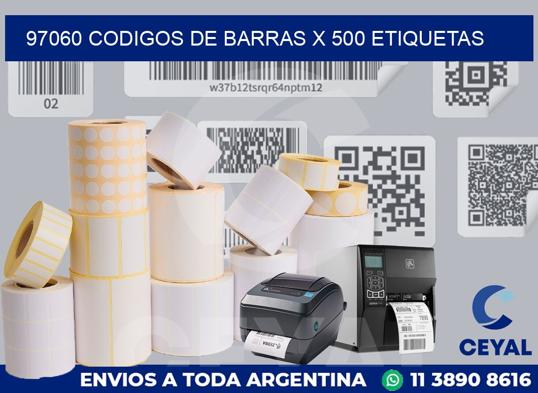 97060 codigos de barras x 500 etiquetas
