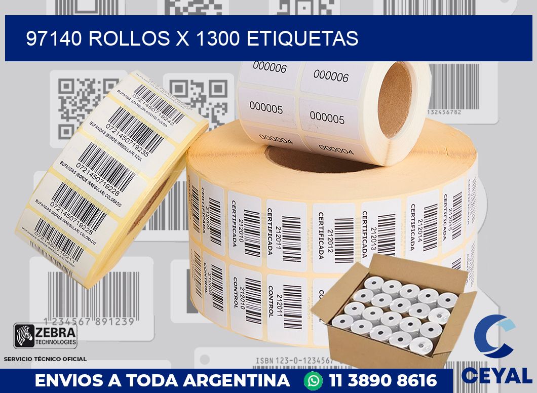 97140 Rollos x 1300 etiquetas
