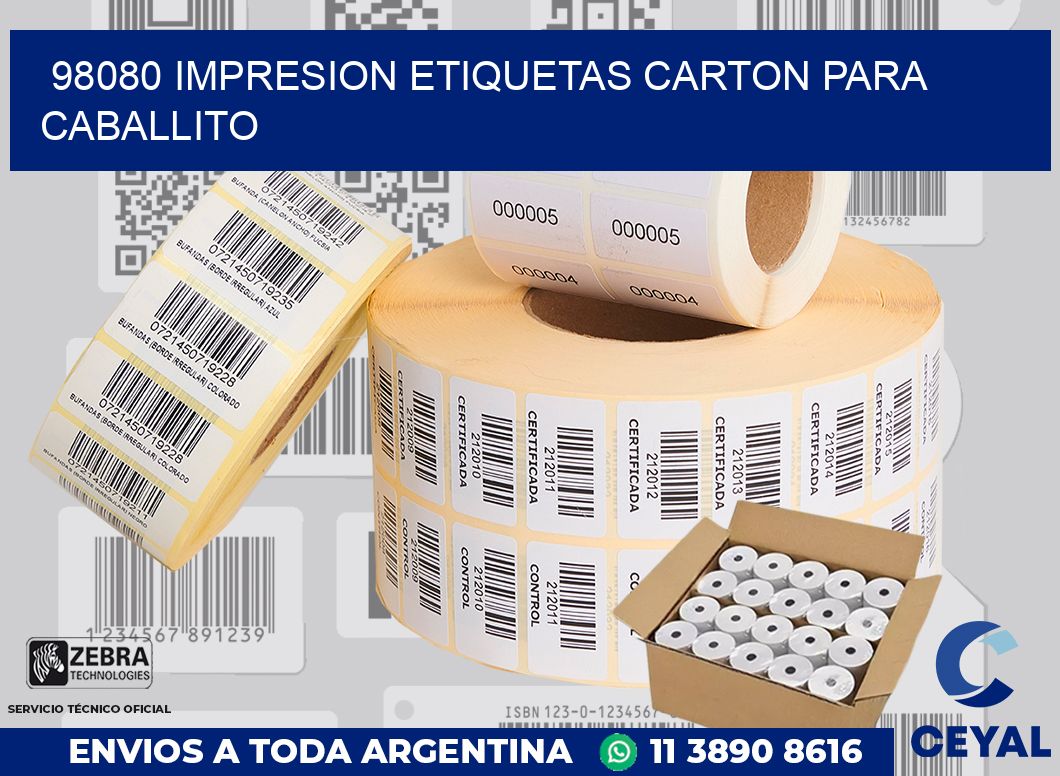 98080 IMPRESION ETIQUETAS CARTON PARA CABALLITO