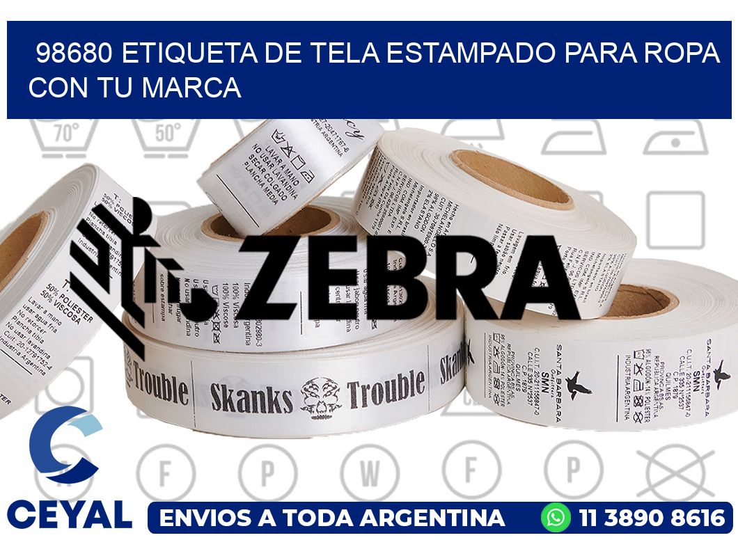 98680 ETIQUETA DE TELA ESTAMPADO PARA ROPA CON TU MARCA