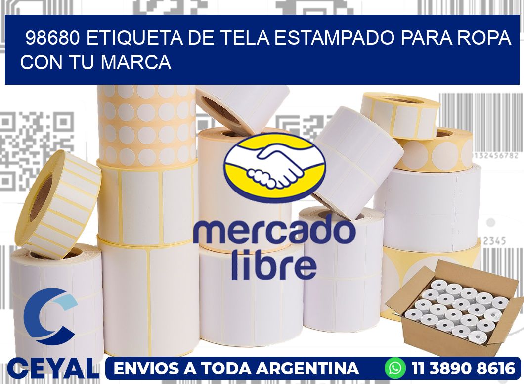 98680 ETIQUETA DE TELA ESTAMPADO PARA ROPA CON TU MARCA