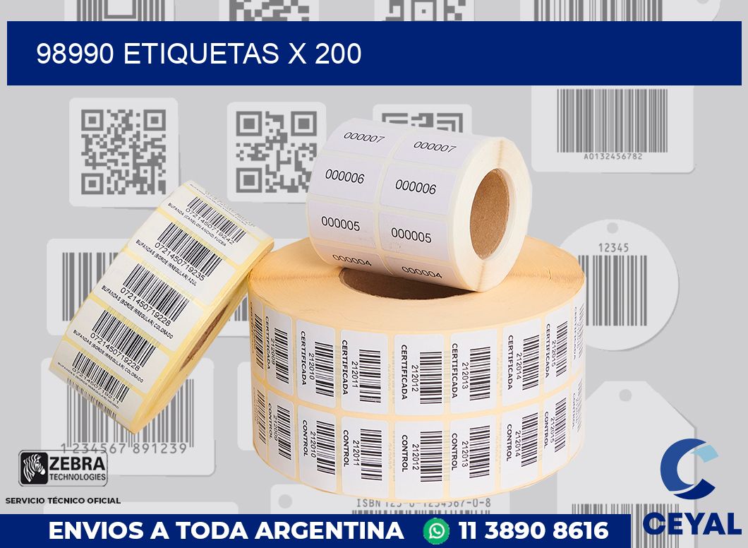 98990 Etiquetas x 200