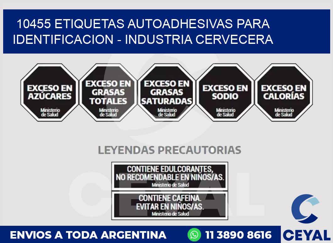 10455 ETIQUETAS AUTOADHESIVAS PARA IDENTIFICACION - INDUSTRIA CERVECERA