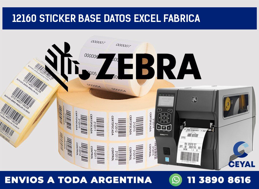 12160 sticker base datos excel fabrica