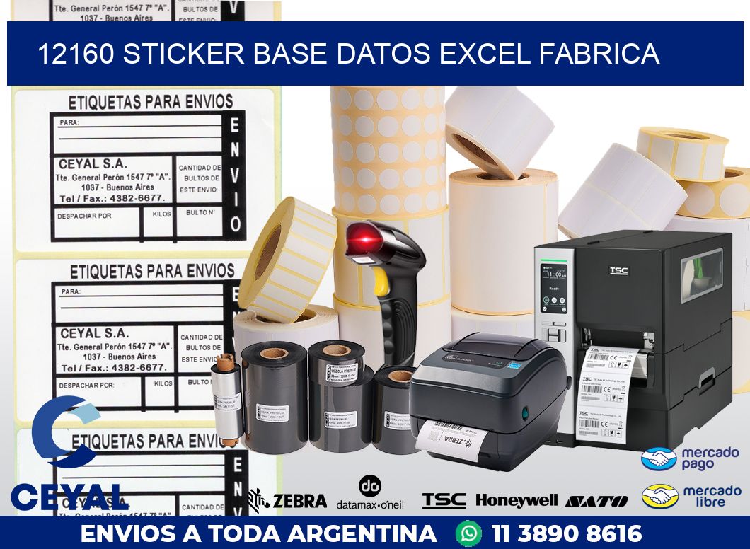 12160 sticker base datos excel fabrica