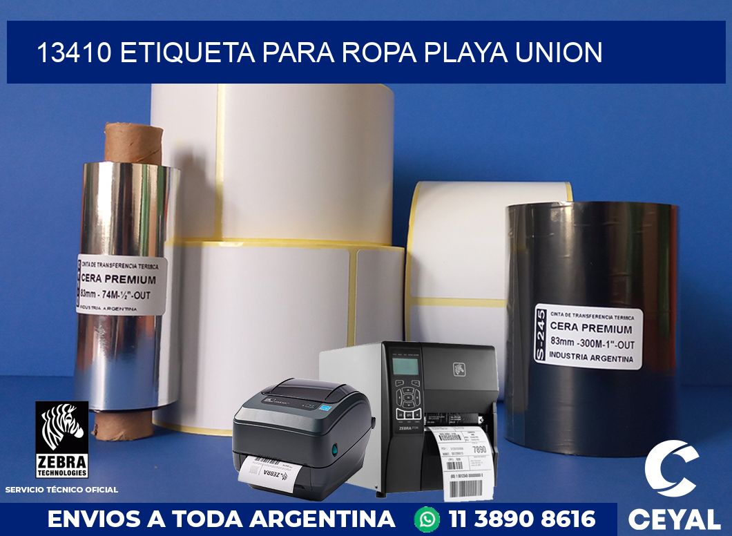 13410 ETIQUETA PARA ROPA PLAYA UNION