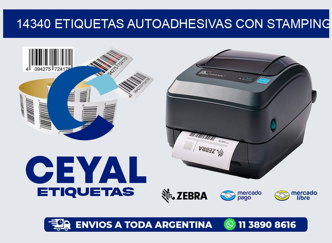 14340 Etiquetas autoadhesivas con stamping