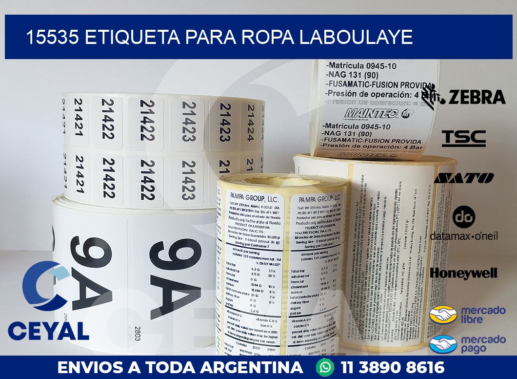 15535 ETIQUETA PARA ROPA LABOULAYE