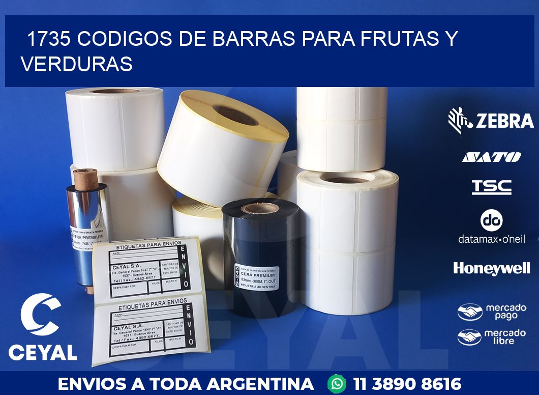 1735 CODIGOS DE BARRAS PARA FRUTAS Y VERDURAS