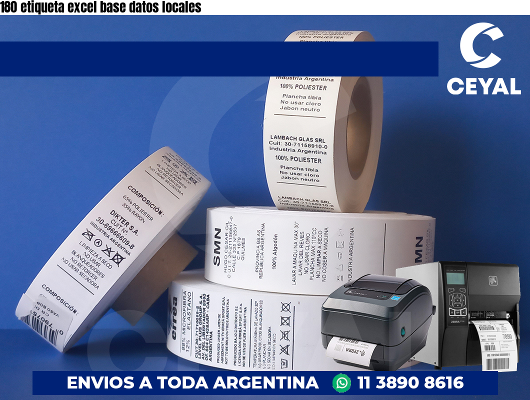 180 etiqueta excel base datos locales