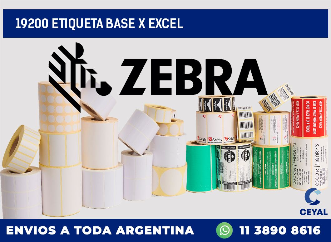 19200 etiqueta base x excel