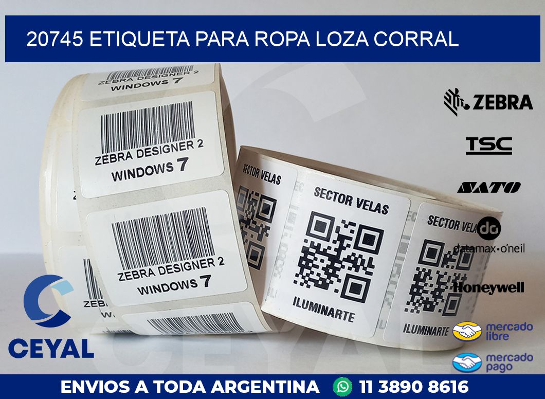 20745 ETIQUETA PARA ROPA LOZA CORRAL